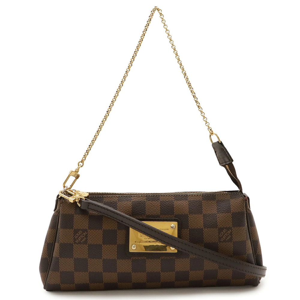 LOUIS VUITTON Damier Eva Accessory Pouch Clutch Bag Chain Shoulder Hobo